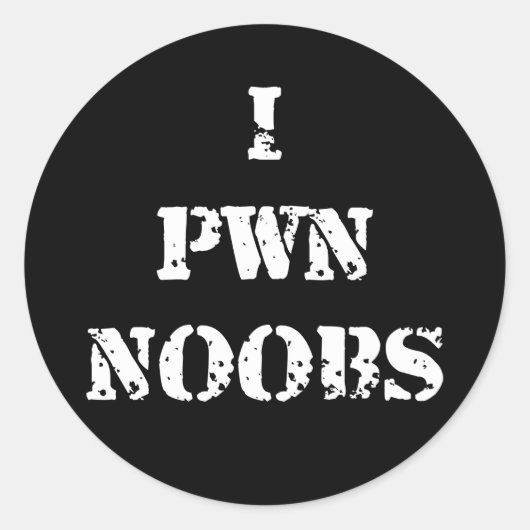 I Pwn Noobs ラウンドシール (正面)