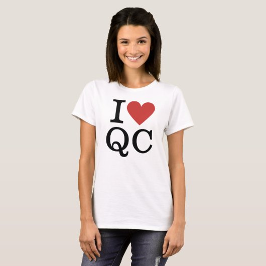 I QC❤️社員の品質管理カスタム女性 Tシャツ (正面フル)