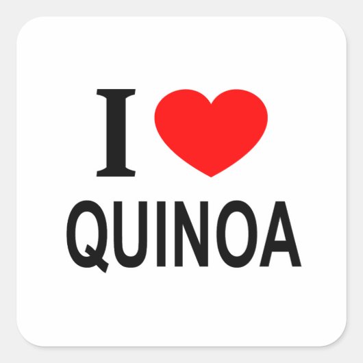 I QUINOA I ❤️ LOVE QUINOA IハートQUINOA スクエアシール (正面)