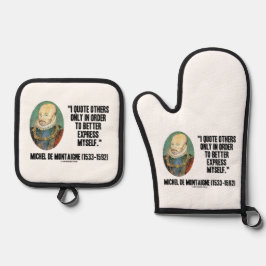 I Quote Others Better Express Myself de Montaigne 鍋つかみ&鍋敷きセット