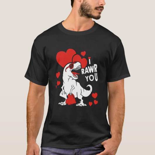 I rawr you Dinosaur Trex Valentine's Day Boys Girl Tシャツ (正面)