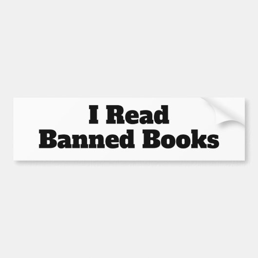 I Read Banned Books バンパーステッカー (正面)