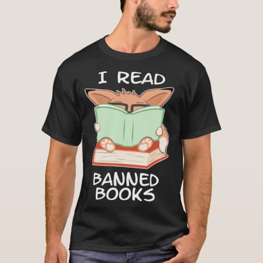 I read banned books nerd fox tシャツ (正面)