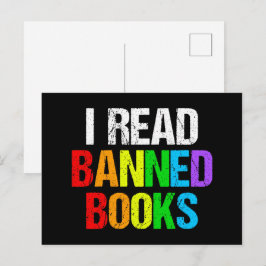 I Read Banned Books Rainbow ポストカード
