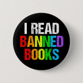 I Read Banned Books Rainbow 缶バッジ