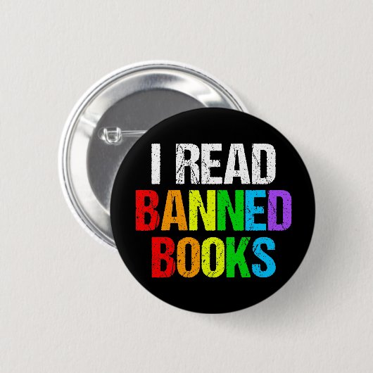 I Read Banned Books Rainbow 缶バッジ (正面&裏面)