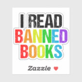 I Read Banned Books Rainbow Laptop シール (シート)