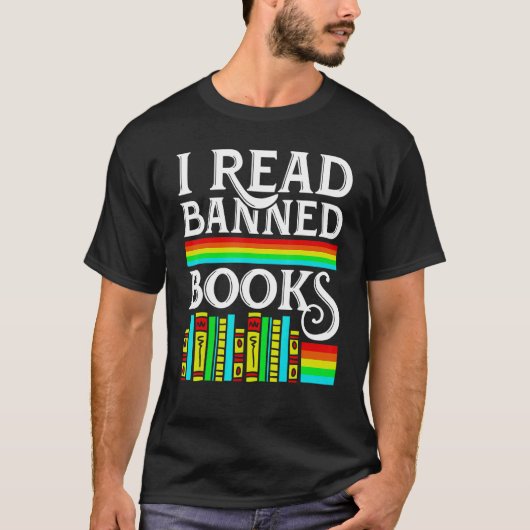 I Read Banned Books Reading Library 3 Tシャツ (正面)
