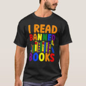 I Read Banned Books Reading Library 9 Tシャツ (正面)