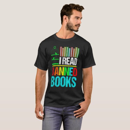 I Read Banned Books Reading Library Tシャツ (正面フル)