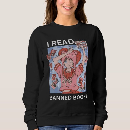 I Read Banned Books Reading Nerd Banned Book Week スウェットシャツ (正面)