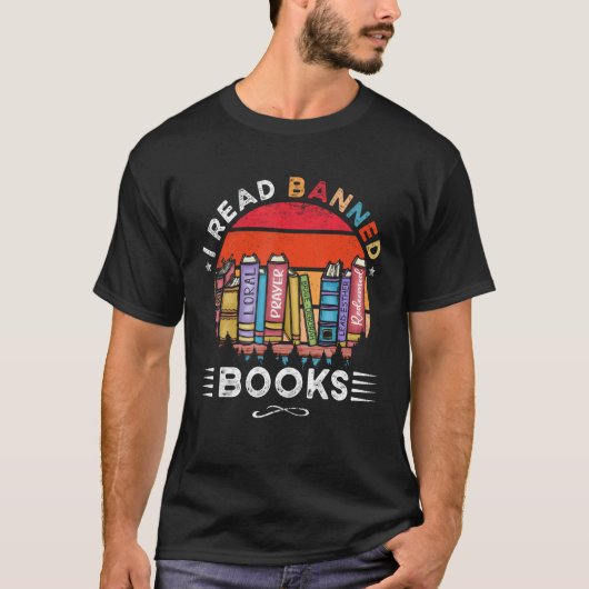 I Read Banned Books Week Librarian Freedom Reader Tシャツ (正面)
