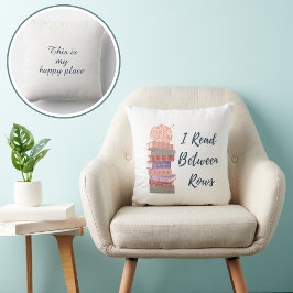 I Read Between Rows Crochet Knitting Book Lover クッション