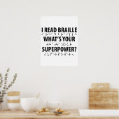 I Read Braille What's Your Superpower ポスター (キッチン)