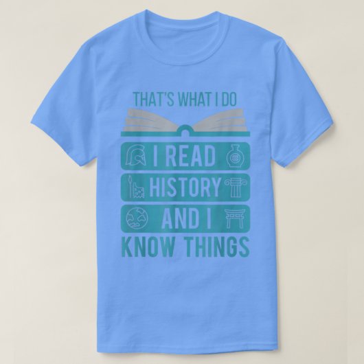 I Read History and Know Things Cute Book Lovers Gi Tシャツ (デザイン正面)