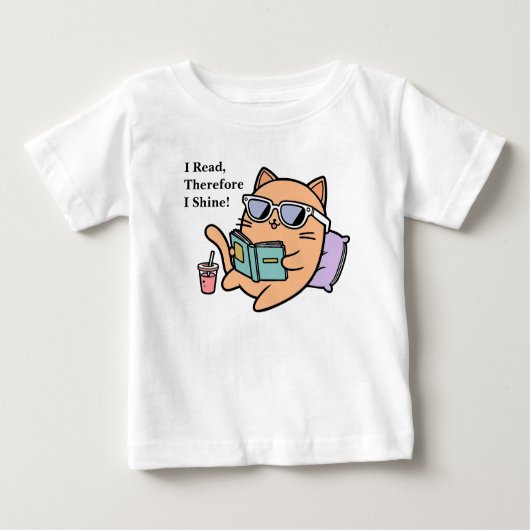 I Read, Therefore I Shine! ベビーTシャツ (正面)