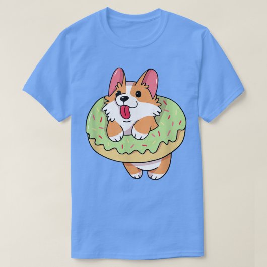 I Really Like Corgi and Donut , Funny Cute Corgi Tシャツ (デザイン正面)