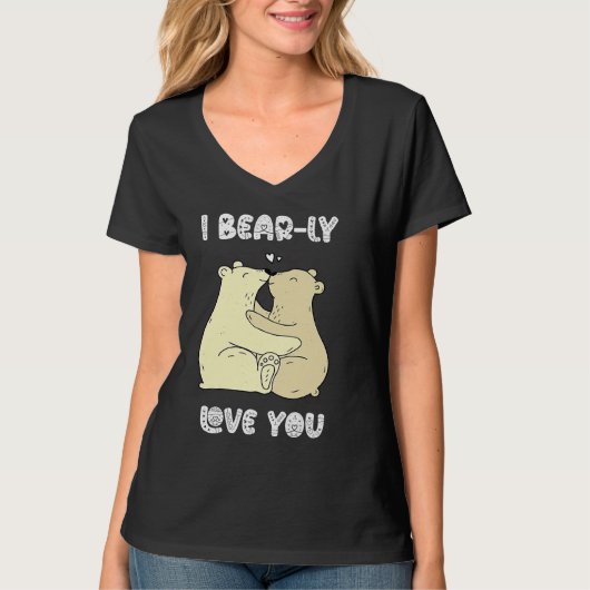 I Really Love You Cute Lovely Bears Romantic Valen Tシャツ (正面)