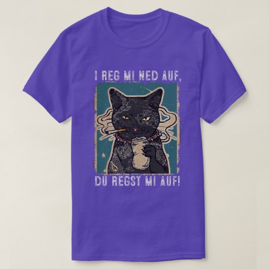 I reg mi need auf Katzenデザインmit schwarzer Katze Tシャツ (デザイン正面)
