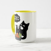 I Regret Nothing” Cat Eating Tea mug マグカップ (正面左)