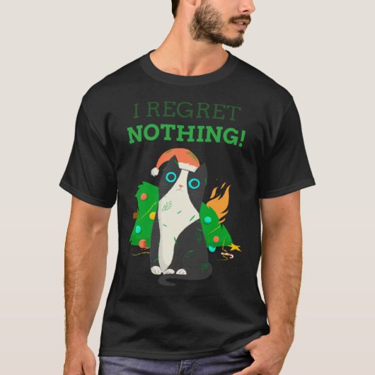 I Regret Nothing Christmas Cat Perfect Tシャツ (正面)