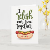 I Relish Our Love Hot Dog Card カード (黄色い花)