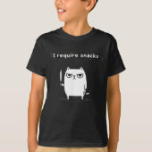 I Require Snacks Angry Cat Funny Meme  Tシャツ (正面)