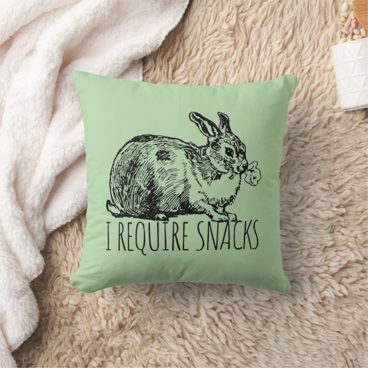 I Require Snacks Cute Bunny Rabbit クッション (ブランケット)