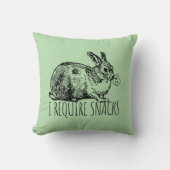 I Require Snacks Cute Bunny Rabbit クッション (正面)