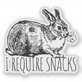 I Require Snacks Cute Bunny Rabbit シール