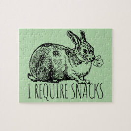 I Require Snacks Cute Bunny Rabbit ジグソーパズル