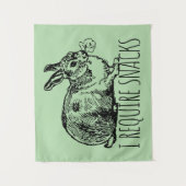 I Require Snacks Cute Bunny Rabbit タペストリー (正面)