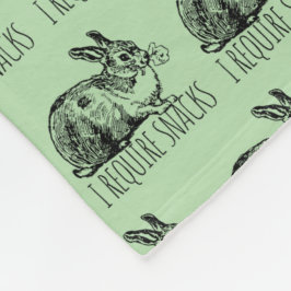 I Require Snacks Cute Bunny Rabbit フリースブランケット