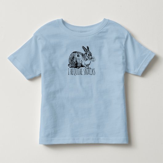 I Require Snacks Funny Bunny Rabbit トドラーTシャツ (正面)