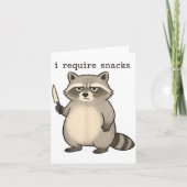 I Require Snacks Funny Mpy Raccoon Trash Meme Snac カード (正面)
