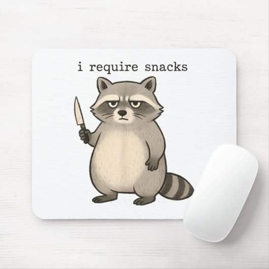 I Require Snacks Funny Mpy Raccoon Trash Meme Snac マウスパッド (マウス)