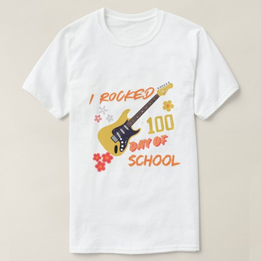 I rocked 100 days of school tee, school time shirt tシャツ (デザイン正面)