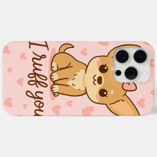 “I Ruff You” Cute Chihuahua iPhone Case  Case-Mate iPhoneケース (裏面 (横))