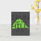 I Run For The Hill Of It Funny Runner Themed  カード (黄色い花)