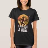 I Run Like A Girls Marathon Runner Marathoner Tシャツ (正面)
