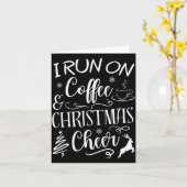 I Run On Coffee And Christmas Cheer  カード (黄色い花)