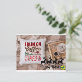 I Run On Coffee And Christmas Cheer ポストカード (スタンド正面)