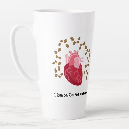 I Run on Coffee and Love Mug カフェラテマグ (左)