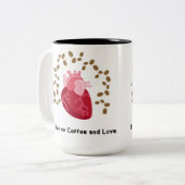 I Run on Coffee and Love Mug ツートーンマグカップ (正面左)