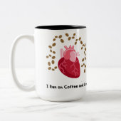 I Run on Coffee and Love Mug ツートーンマグカップ (左)