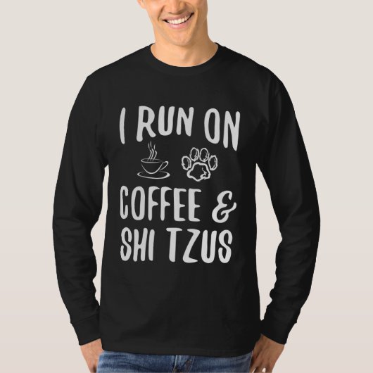 I run on Coffee & Shi Tzus Tシャツ (正面)