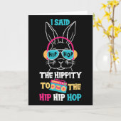 I Said Hip The Hippity To Hop Hip Hop Bunny Funny  カード (黄色い花)