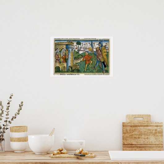 I Samuel 17 1-58ダビデはゴリアテを破りSと出会う ポスター (キッチン)