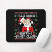 I Saw Biden Sniffing Santa Claus Ugly Christmas  マウスパッド (マウス)