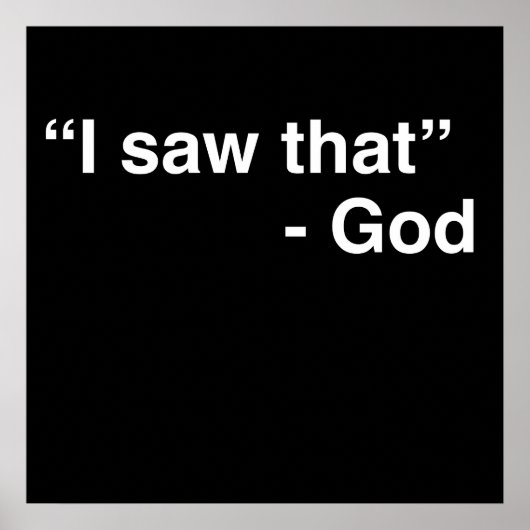 “I Saw That” -God ポスター (正面)